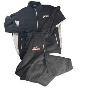 Skyline Wears X2 Tracksuit Mens XXXL Black Grey Full Zip Jacket Sweatpants Set